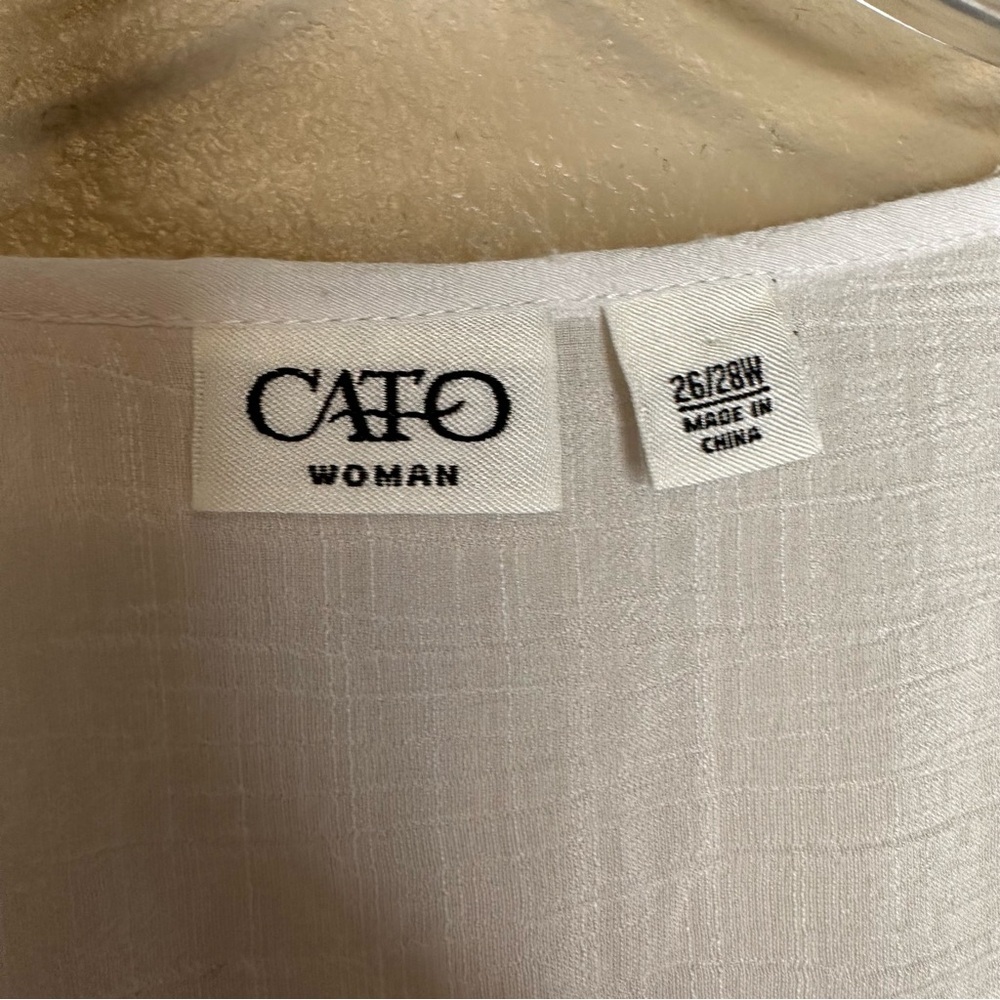 Cato White Boho Tunic with Embroidery Size 26/28 - Picture 4 of 7
